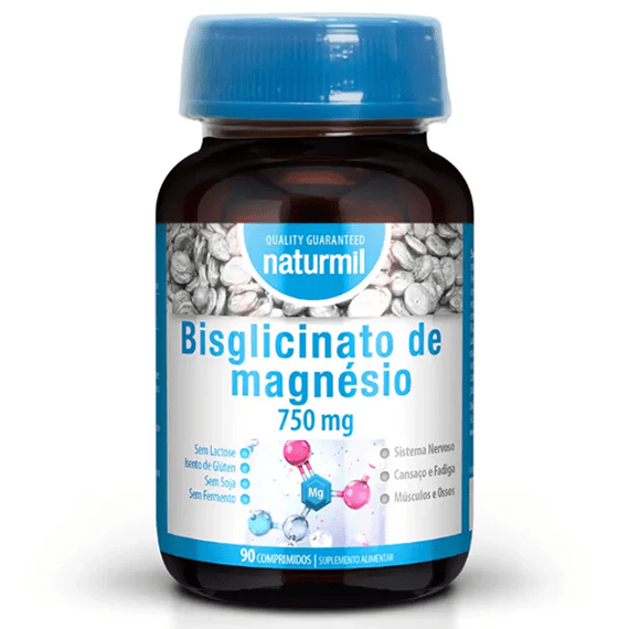 Bisglicinato de Magnésio 750mg, 90 Comprimidos, Naturmil - Plan de Vita - Vitaminas e Minerais - Health Store