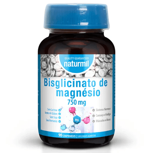 Bisglicinato de Magnésio 750mg, 90 Comprimidos, Naturmil - Plan de Vita - Vitaminas e Minerais - Health Store