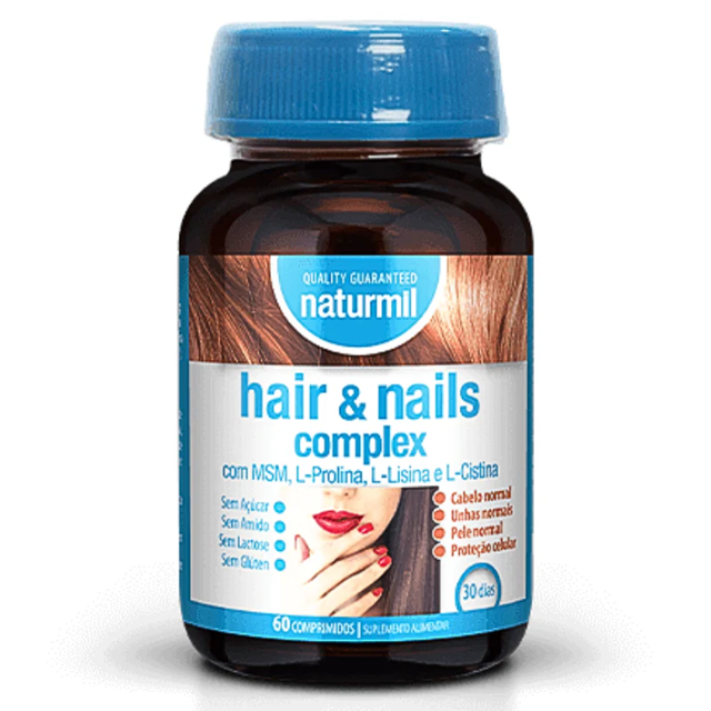 Hair & Nails Complex – Cabelo, Unhas e Pele - 60 Comprimidos Naturmil