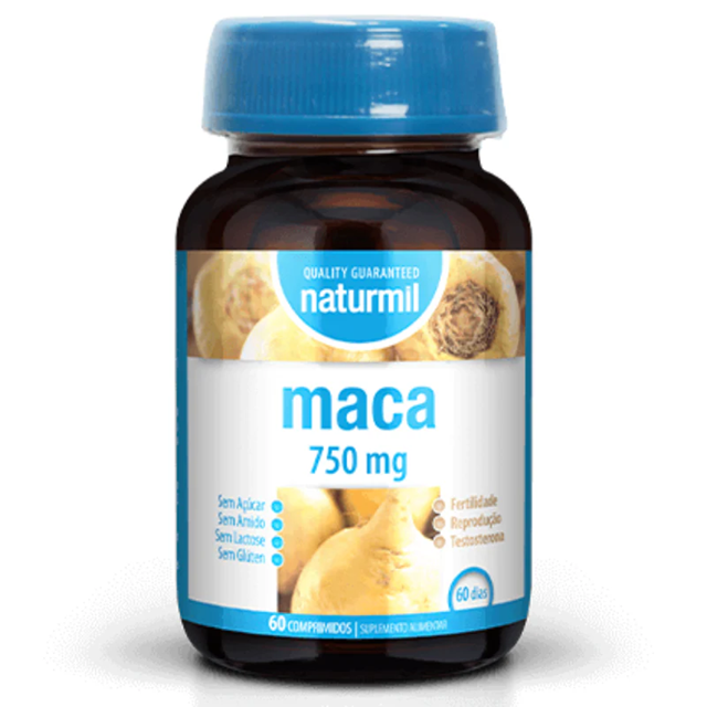 Maca Peruana 750mg + Zinco, 60 comp. Naturmil